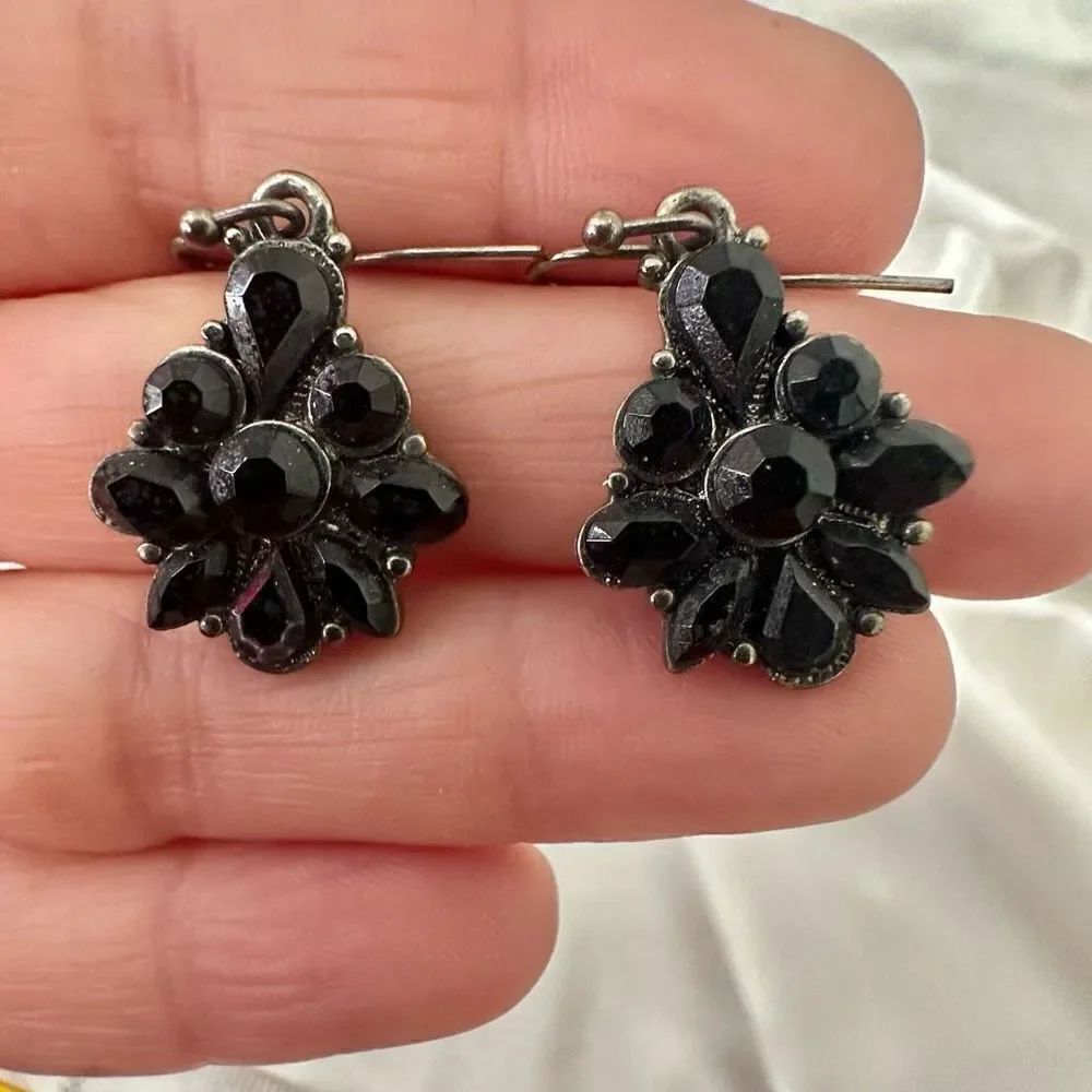 Black beaded earrings